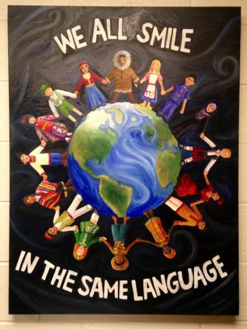 A painting created exclusively for Glencairn Elementary by Ware's niece. 